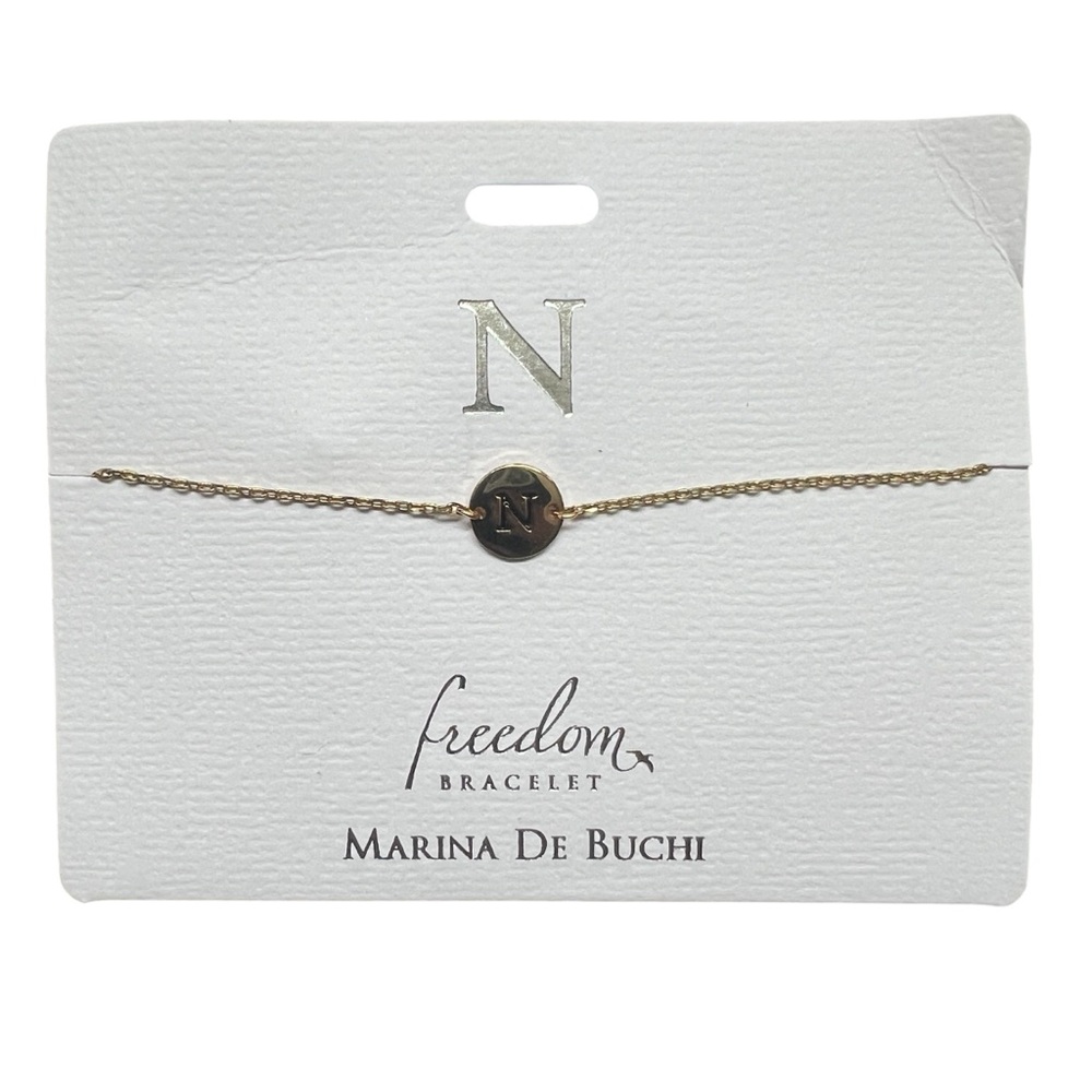 Marina De Buchi Initial Letter N Bracelet: Bespoke Jewelry Freedom Bracelet NWT